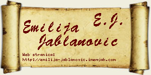 Emilija Jablanović vizit kartica